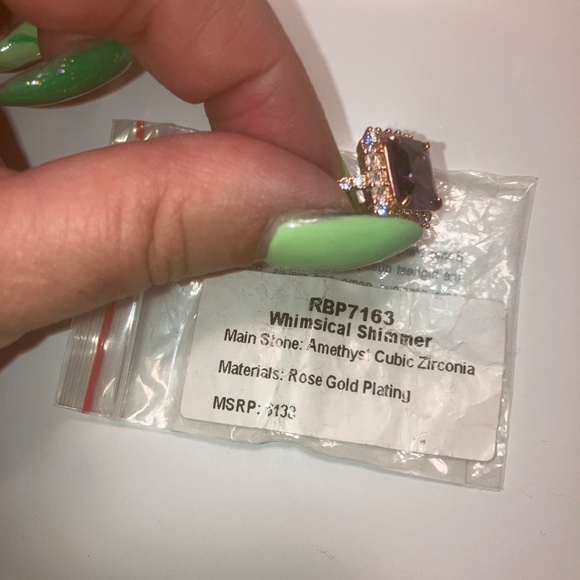 Bomb Party Amethyst w/Rose Gold Plating size7 - Picture 2 of 5